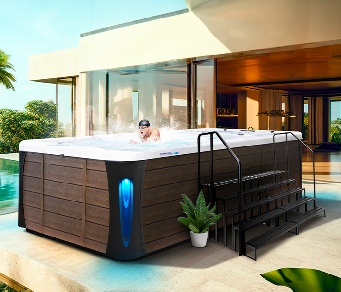 Calspas hot tub being used in a family setting - Costamesa