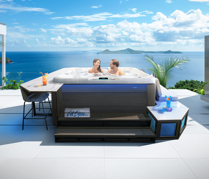 Calspas hot tub being used in a family setting - Costamesa